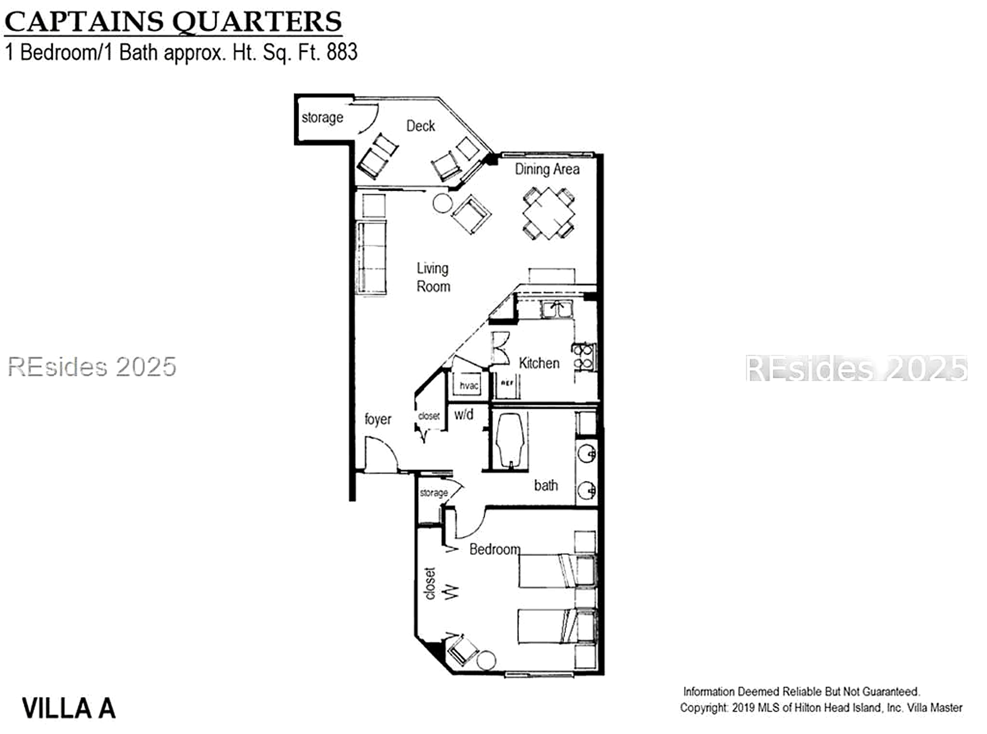 Airy transitions define this thoughtful layout, where an open kitchen flows into a bright living area and private deck. The spacious bedroom and dedicated dining nook create a perfect balance of shared space and quiet corners for your stay.
